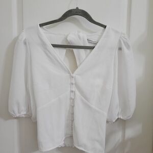 Abercrombie & Fitch White Blouse with Button Detail